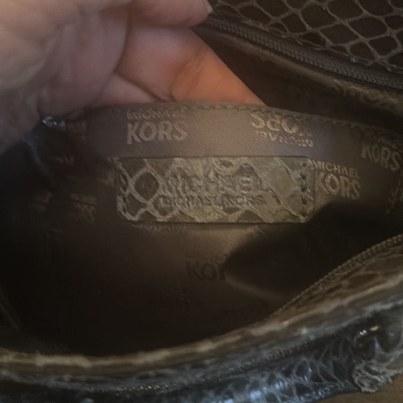 Michael Michael Kors Python Print Leather Satchel/Crossbody and Detachable Strap - Picture 14 of 16